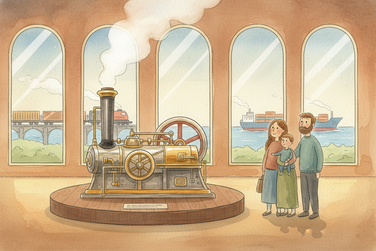 So the steam engine wasn't really "invented" in one flash — it was **built up**, idea by idea, tweak by tweak, by people