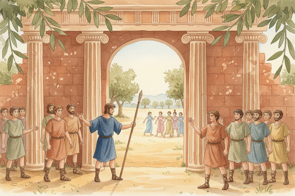 **Only freeborn Greek men** could compete or even watch. No women, no slaves, no foreigners. Women had their own separat