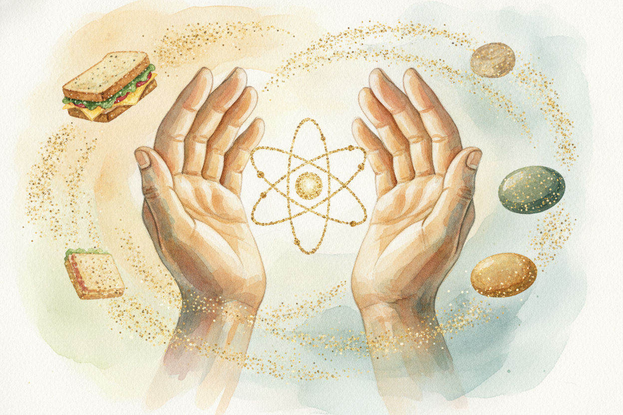 You've heard it a hundred times: **everything is made of atoms**. Your sandwich, your sneakers, your left elbow — all at