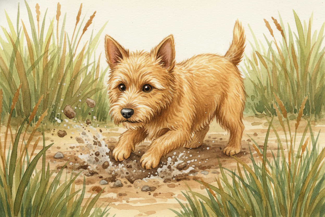 This solid gold coat is the same texture as any ++Aussie Terrier's++ โ **rough and shaggy on top, softer underneath**, *