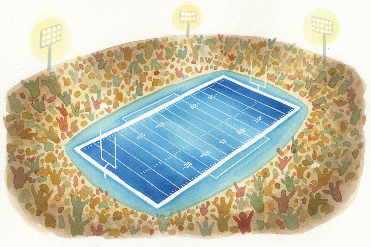 And then there's the football field that makes visitors ~~blink twice~~. The home stadium of Boise State University has 
