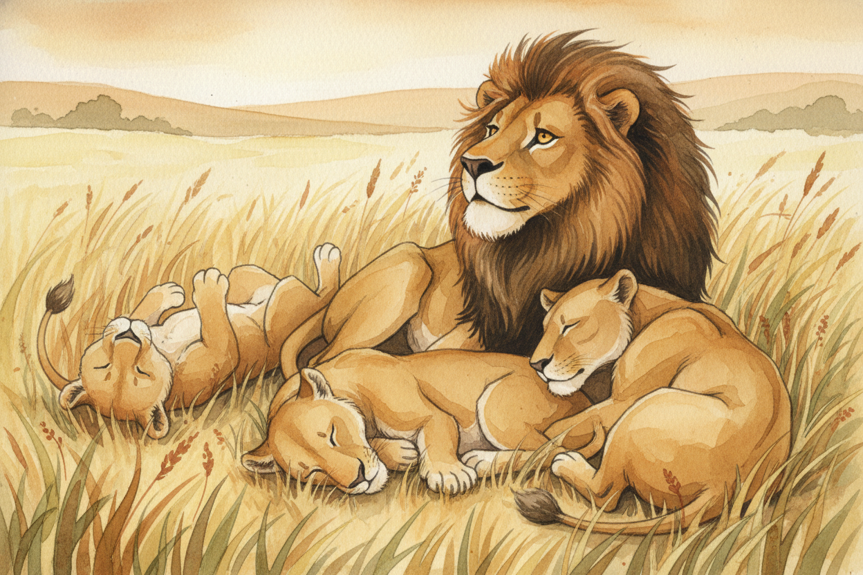 Lions patrol the crater floor ~~like landlords checking the property~~. **About a hundred** of them call this place home
