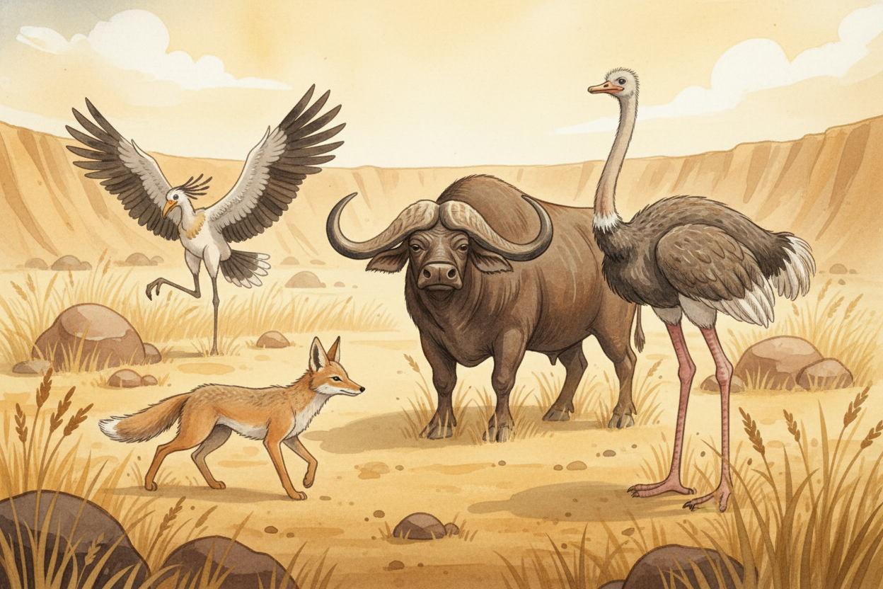 And there are so many more: ~~jackals slinking through the grass~~, ostriches sprinting on **ridiculous legs**, buffalo 