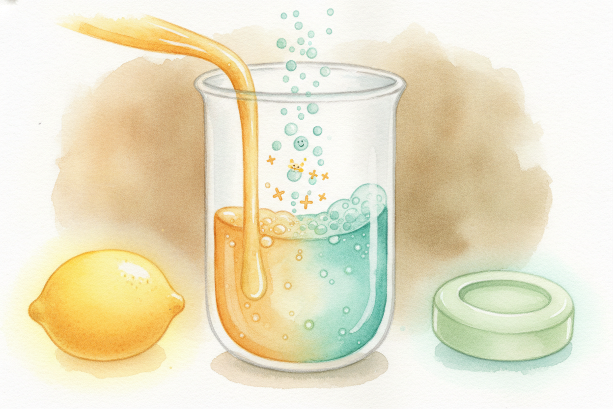 So acids and bases are **perfect opposites**: one gives, one takes. ~~That's why~~ mixing them is *so dramatic*. The bas