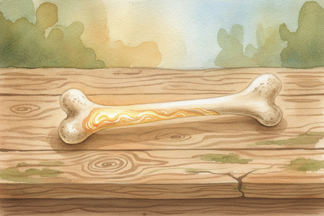 ~~A bone is not the dry, chalky thing you might imagine.~~ A living bone is more like a busy, **recipe-built material**.