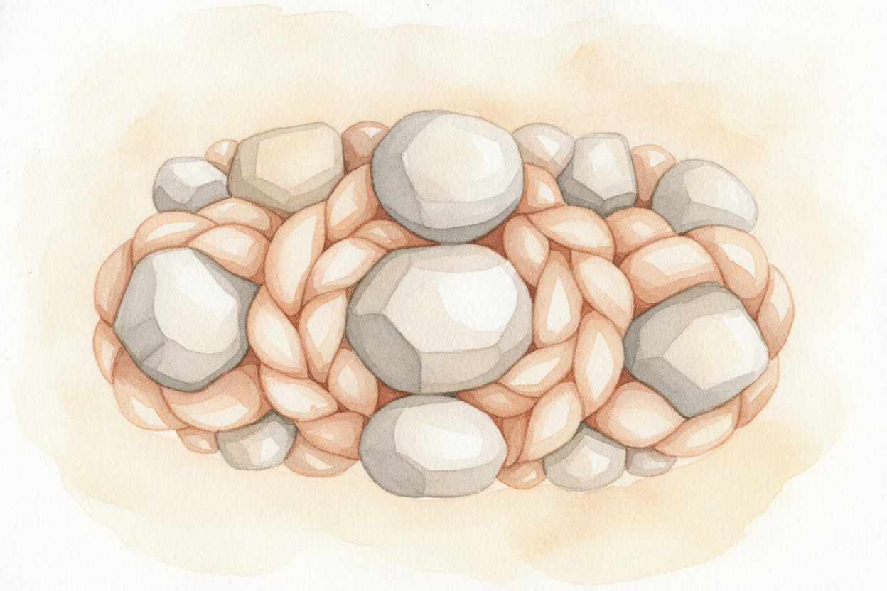 The second ingredient is a mineral, mostly made of ++calcium++. This is the part that makes bone hard. Think of collagen