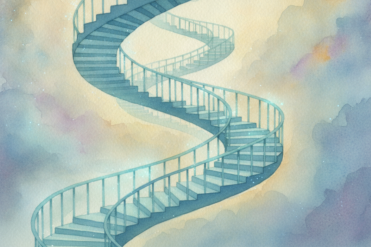 First, the instructions themselves. They're written in a long molecule called ++DNA++ — a **twisty ladder, like a spiral