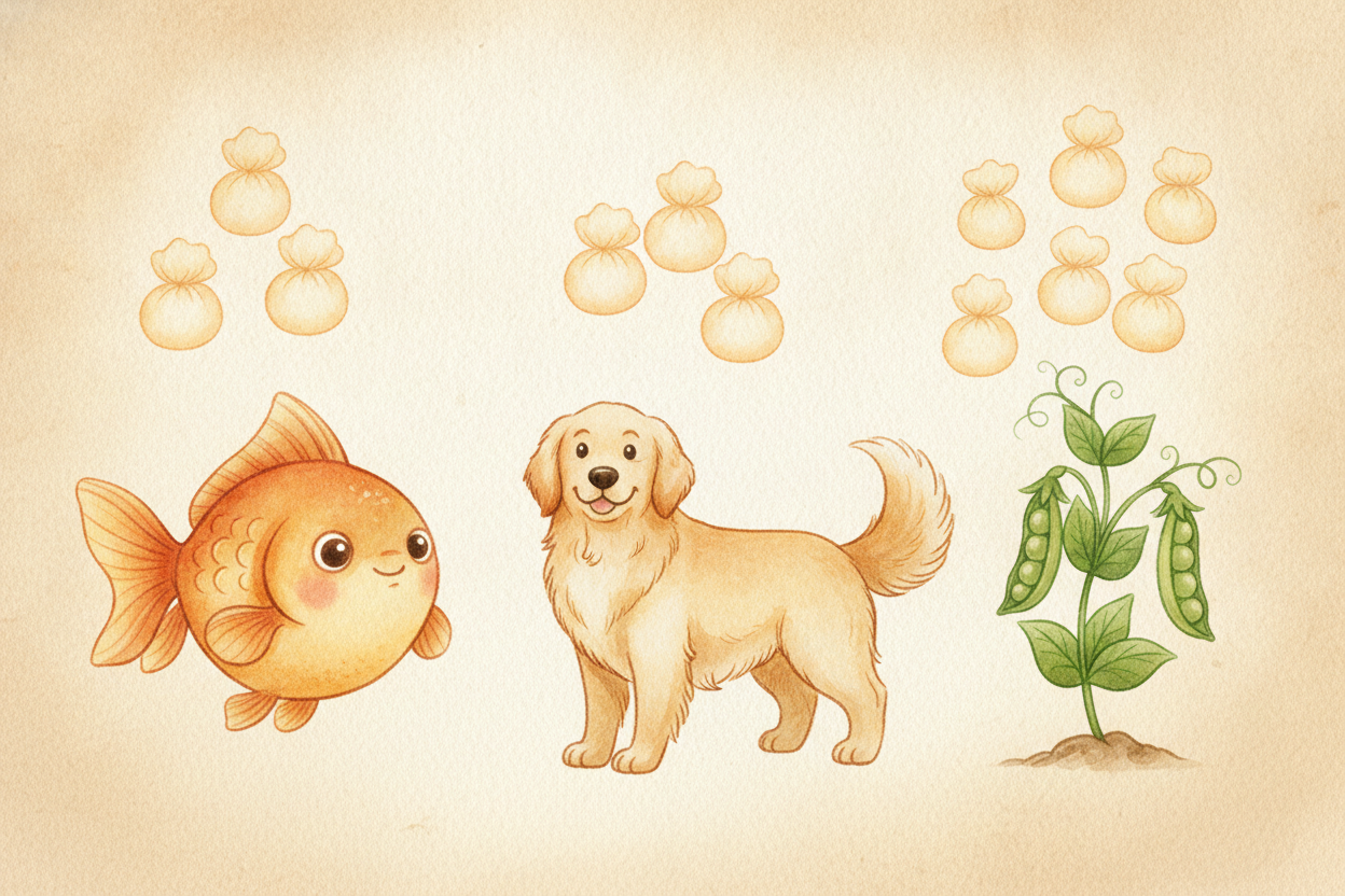 ~~Here's a fun twist:~~ 46 isn't a magic number that means "human." A goldfish has about 100. A dog has 78. A garden pea