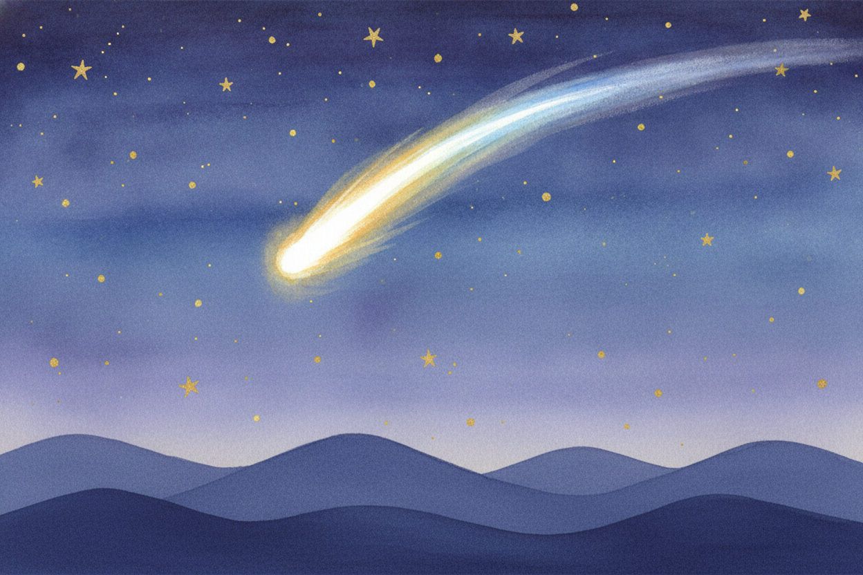 Every now and then, one of these leftovers drifts close to Earth and burns up in our sky as a shooting star — a tiny cru