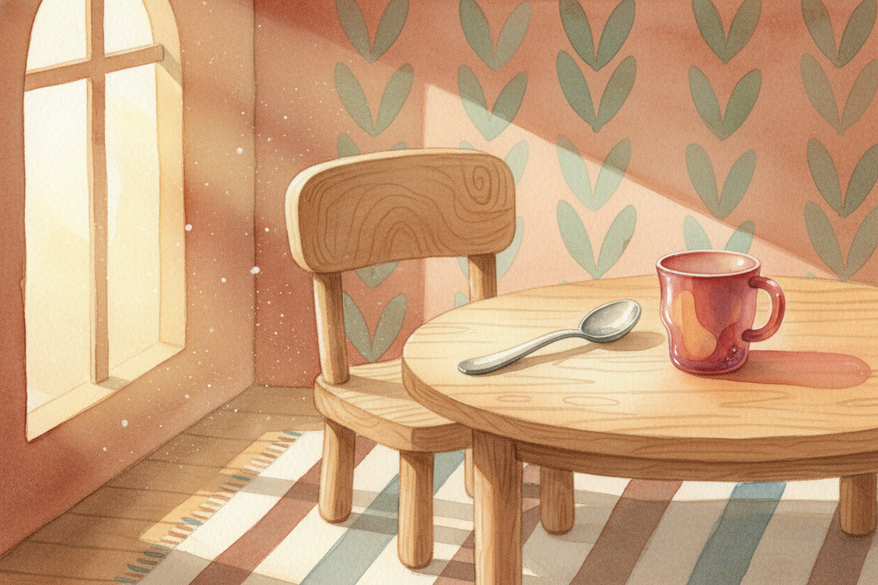 Look around the room. The wooden chair, the metal spoon, the plastic cup — they all feel completely different. ~~But her