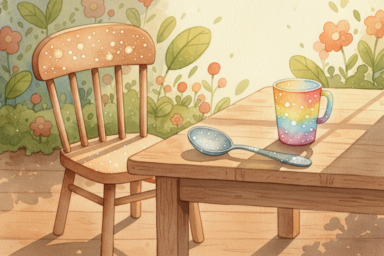 ~~So the next time~~ you knock on a table or sip from a cup, remember: you're touching a _quiet, invisible dance of atom