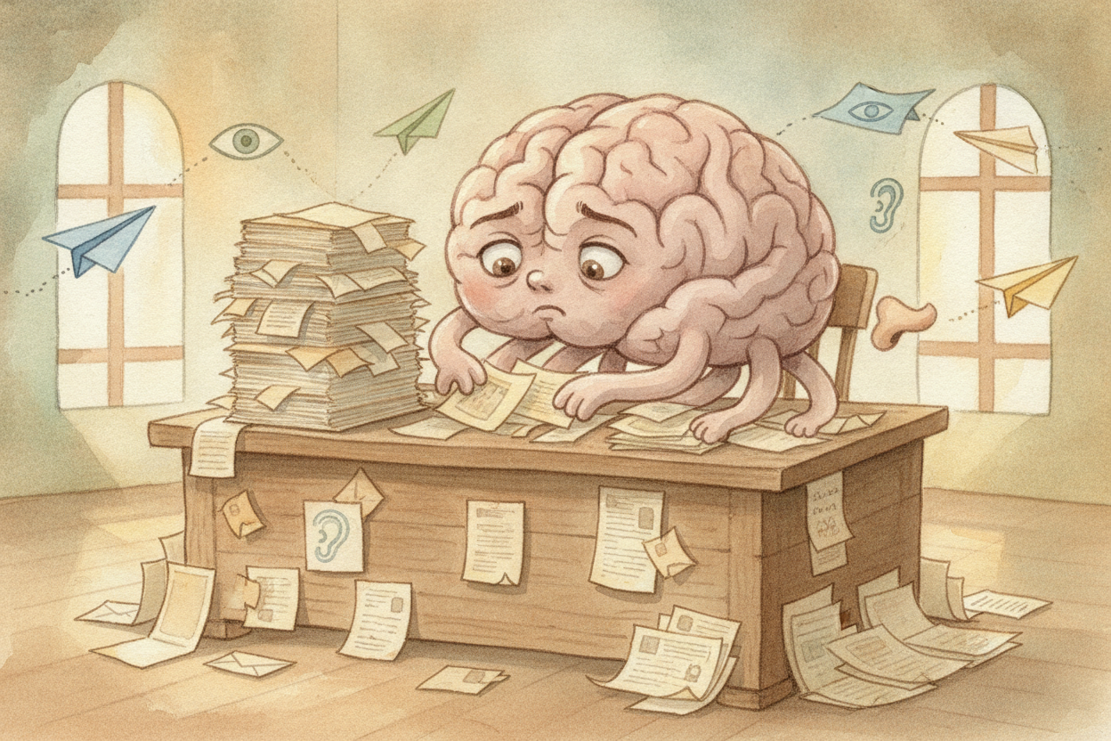 Think of your brain as the manager of a **very twitchy security team**. All day, your senses send in messages: a smell, 