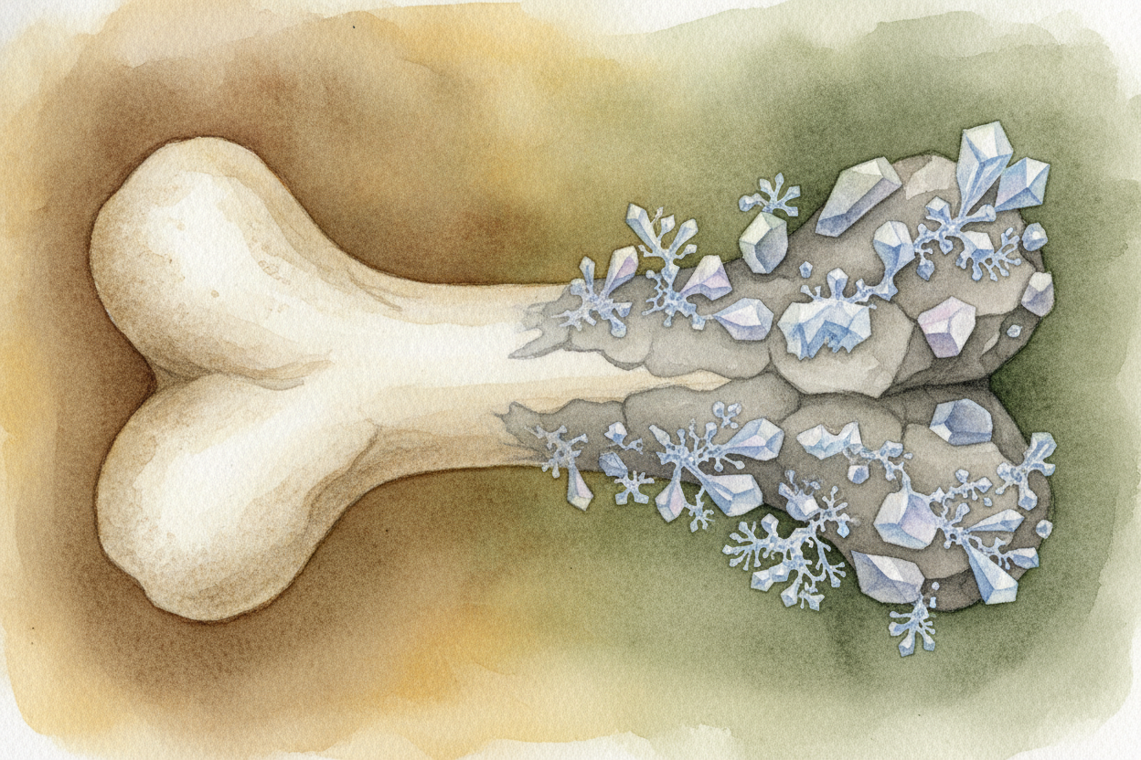 This swap happens incredibly slowly, ~~one speck at a time~~. The original bone gradually fades away, and stone takes it