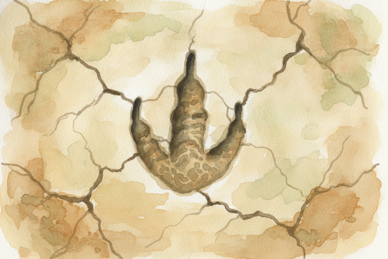 ~~Not every fossil is a bone, though.~~ Sometimes a creature presses into soft mud and then dissolves away, leaving a ho