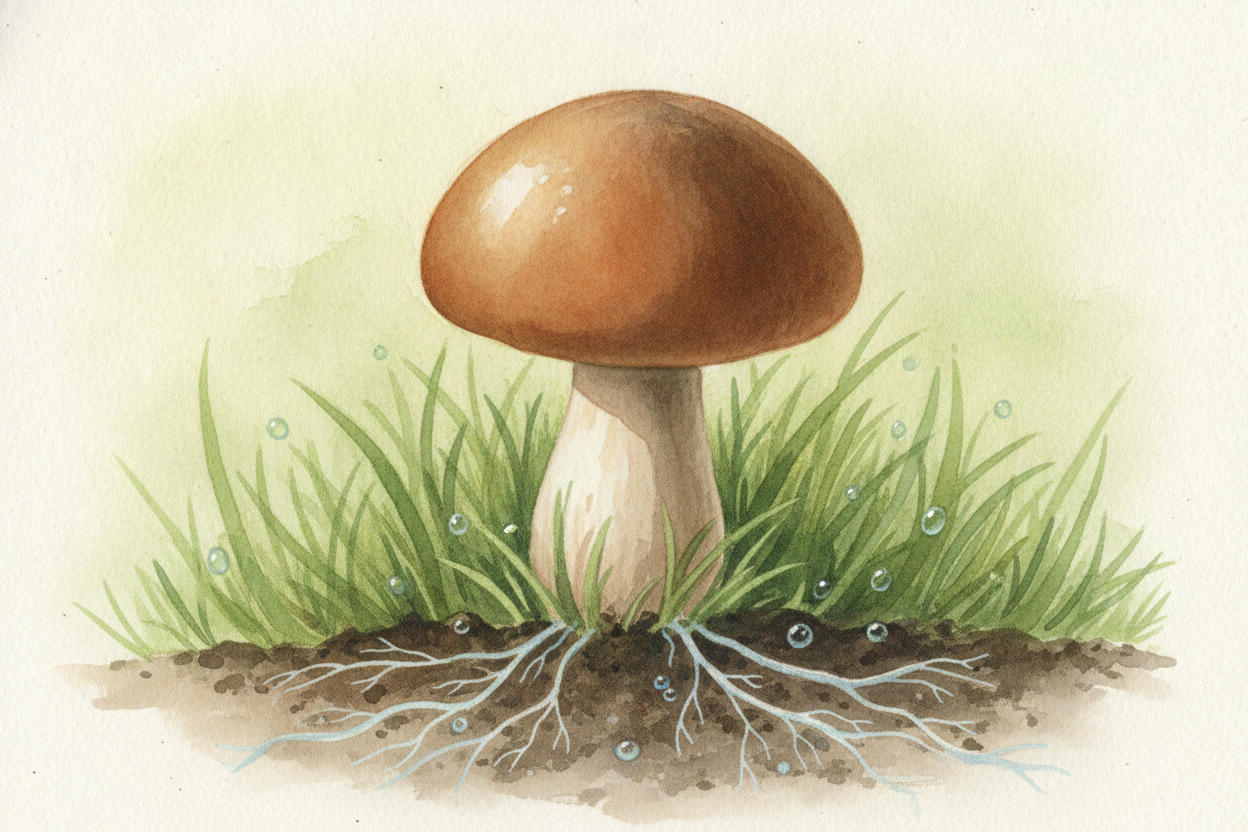 ~~So:~~ not a plant, not an animal, but a kingdom all its own. Fungi don't drink the sun — **they dissolve their dinner*