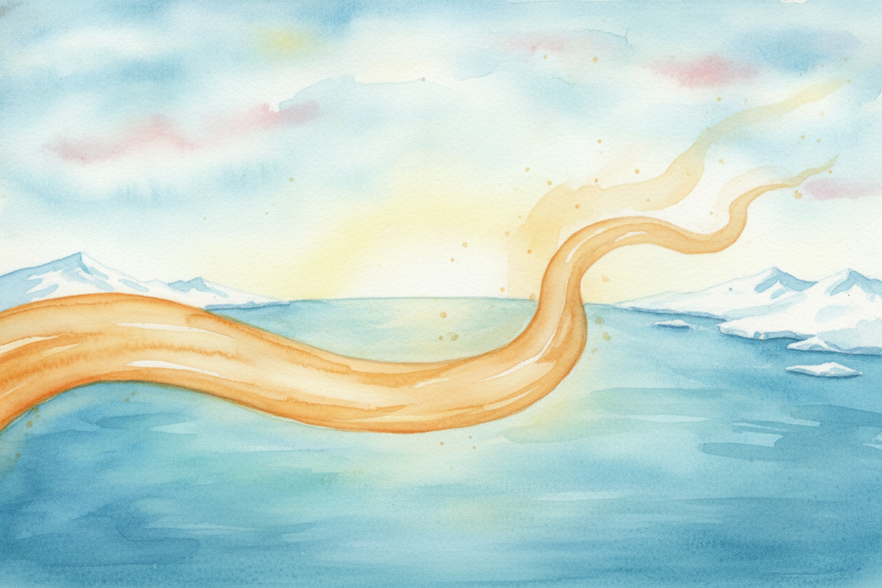 Ocean currents ~~can't stand this unfairness~~. So they act like a **giant conveyor belt**, scooping up warm water from 