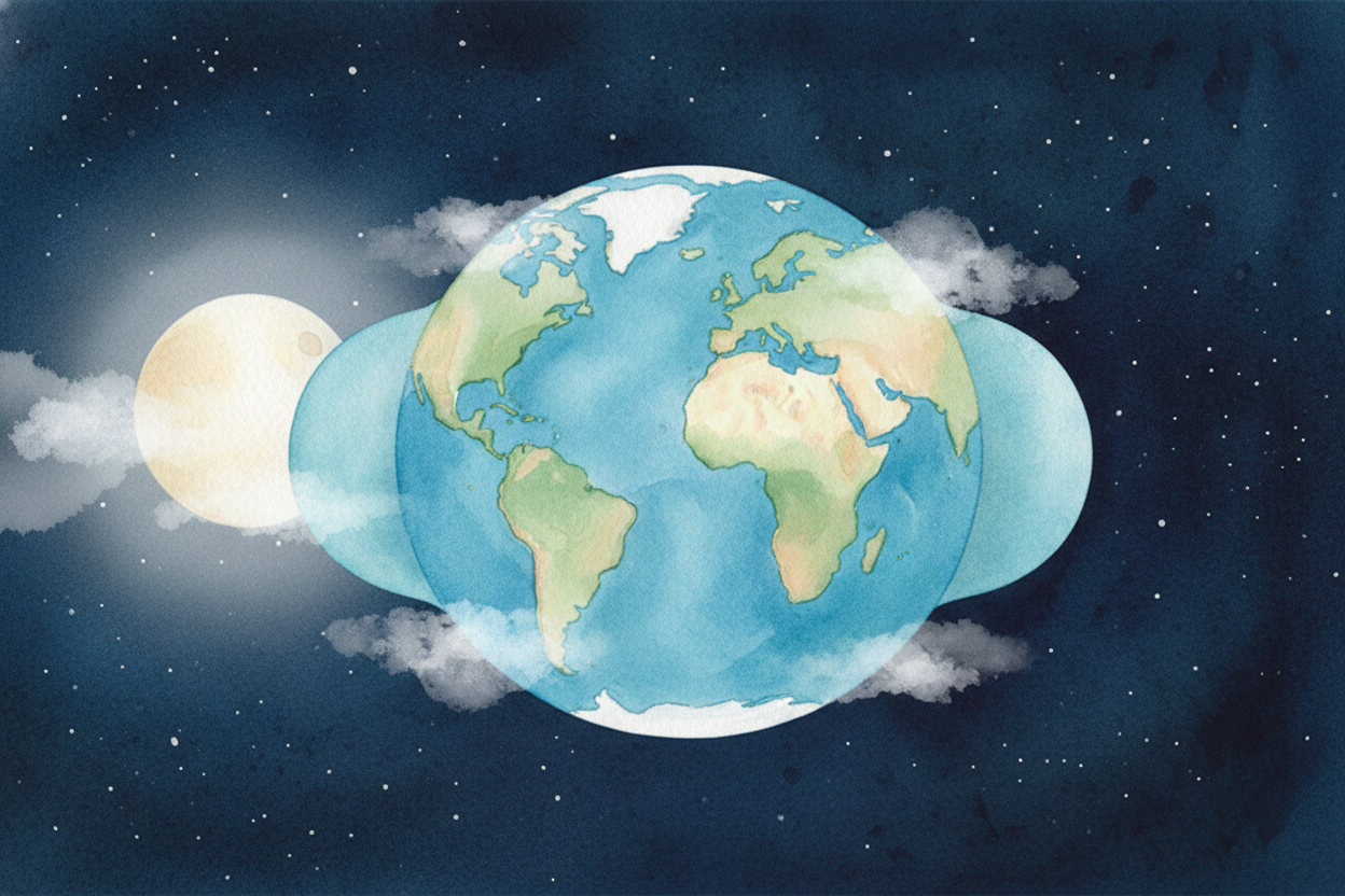 ~~Here's the weird part.~~ There's a **second bulge** on the opposite side of Earth, the side facing away from the Moon.