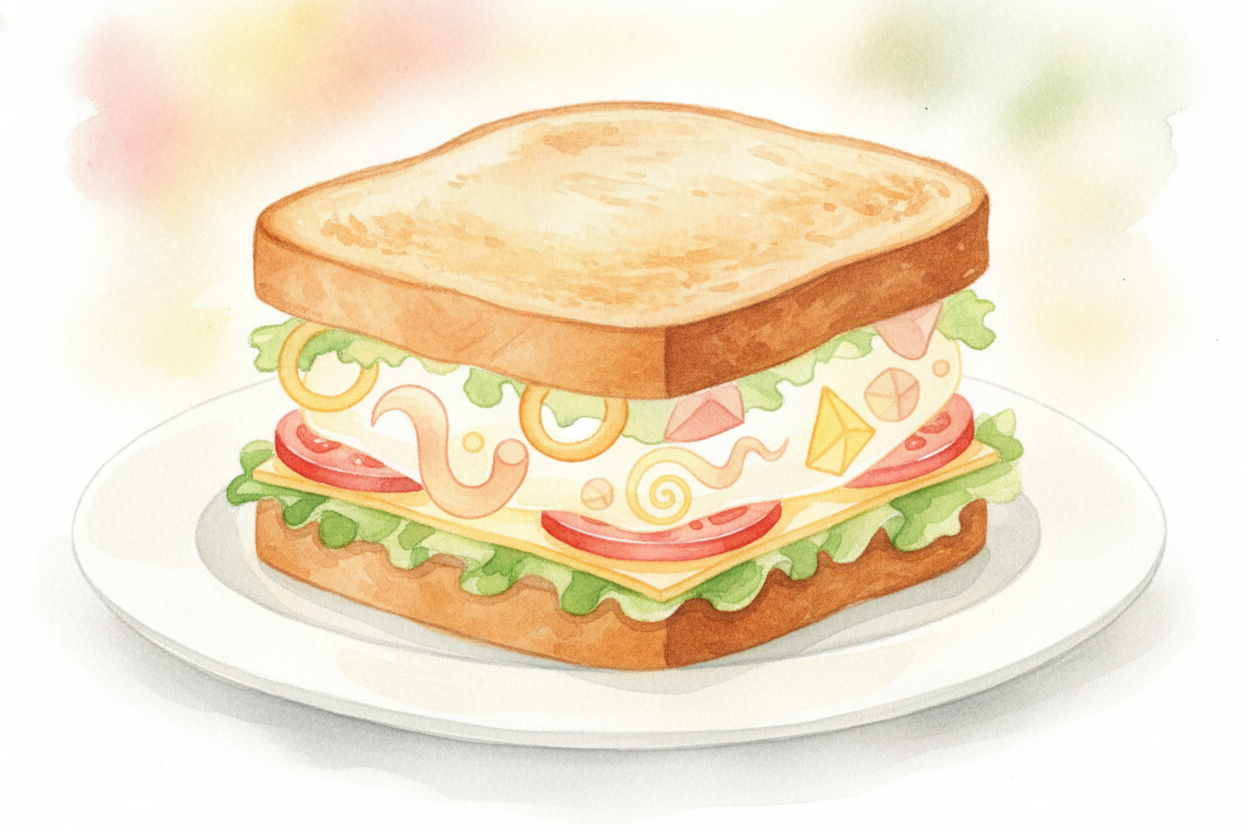 ~~So next time you eat a sandwich,~~ picture the **whole tiny city** inside it: _rings of energy in the bread, folded sc