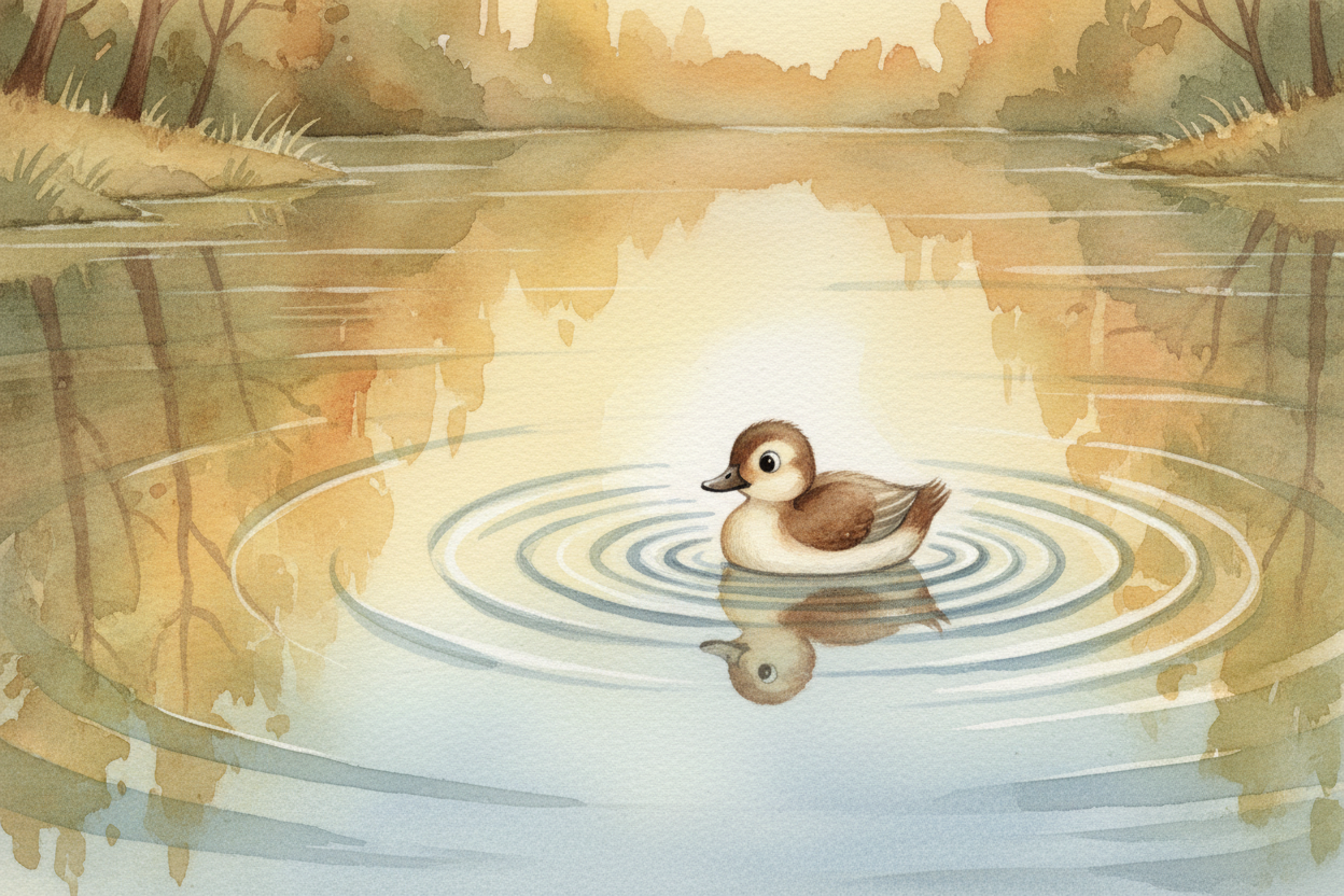 ~~Start with something simpler:~~ **drop a pebble in a pond**. Ripples spread outward in circles — waves of energy movin