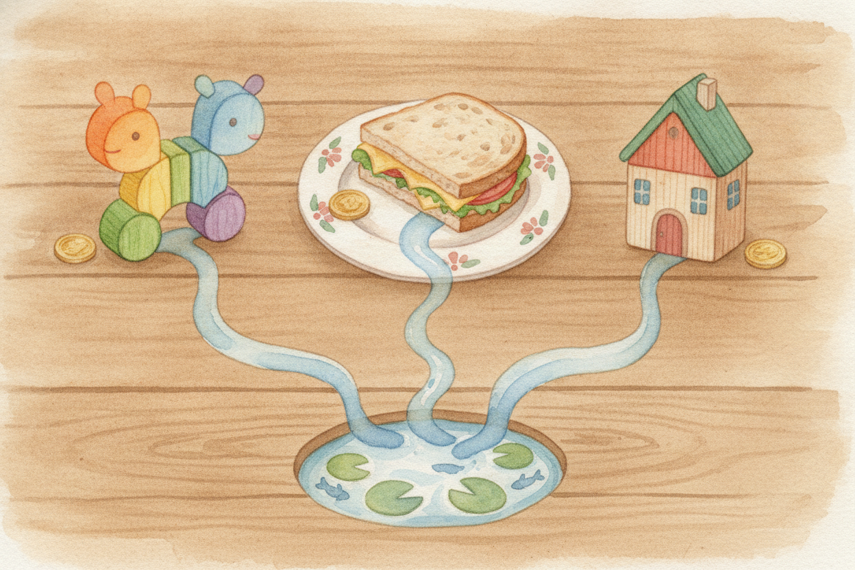 There are other kinds, too. ~~Sales tax sneaks onto the price tag~~ when you buy a toy or a sandwich. Property tax is pa