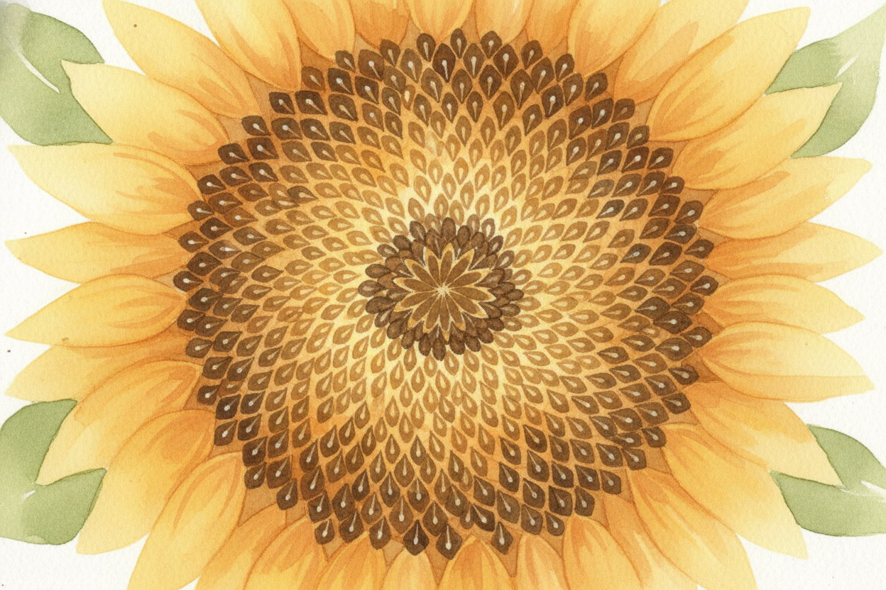~~Why does nature love these numbers?~~ Because they're **the most efficient way to pack things in**. When a sunflower g