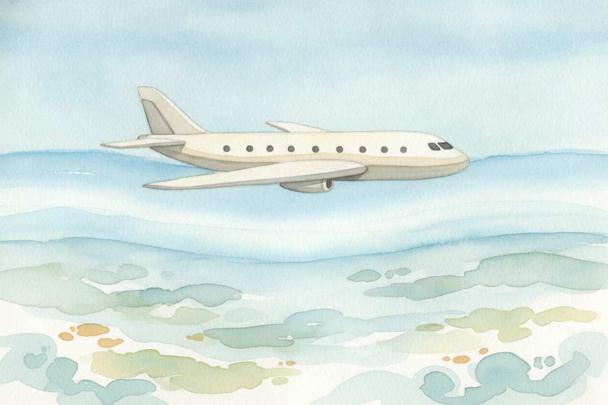 Next floor up: the ++stratosphere++. **Calm, smooth, and dry** — this is where big jets like to cruise, gliding above al