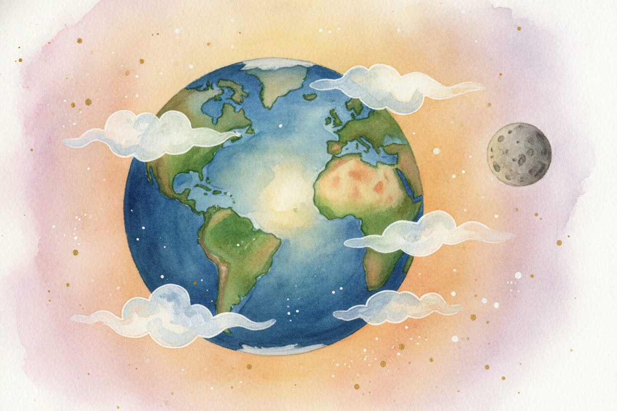 Then comes home: ++Earth++, the blue one with the white swirls. It sits in **the sweet spot** — not too hot, not too col