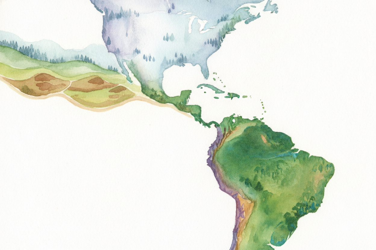 Then come ++North America++ and ++South America++, two continents stacked **like a tall scoop and a shorter scoop on the