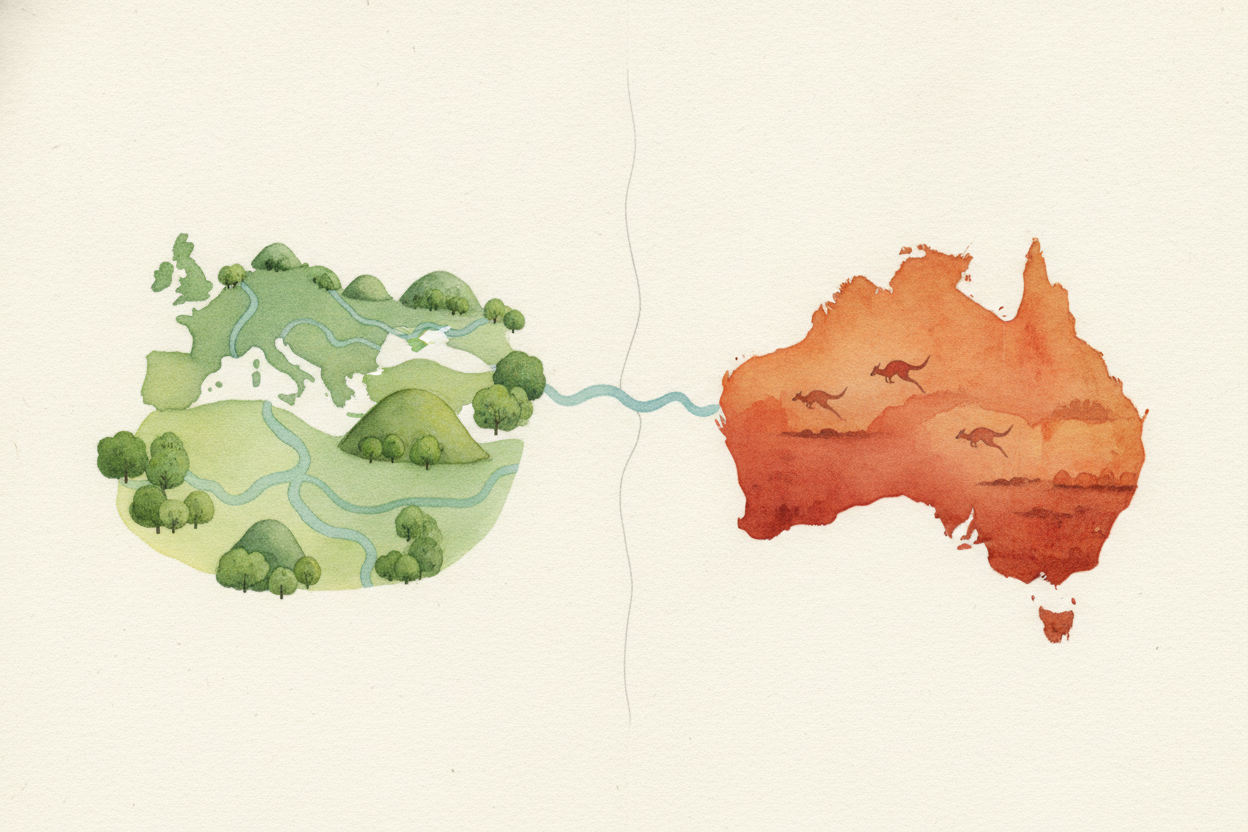 Now meet Europe, smallish but mighty, tucked beside Asia like **a roommate who never quite moved out**. And far away in 