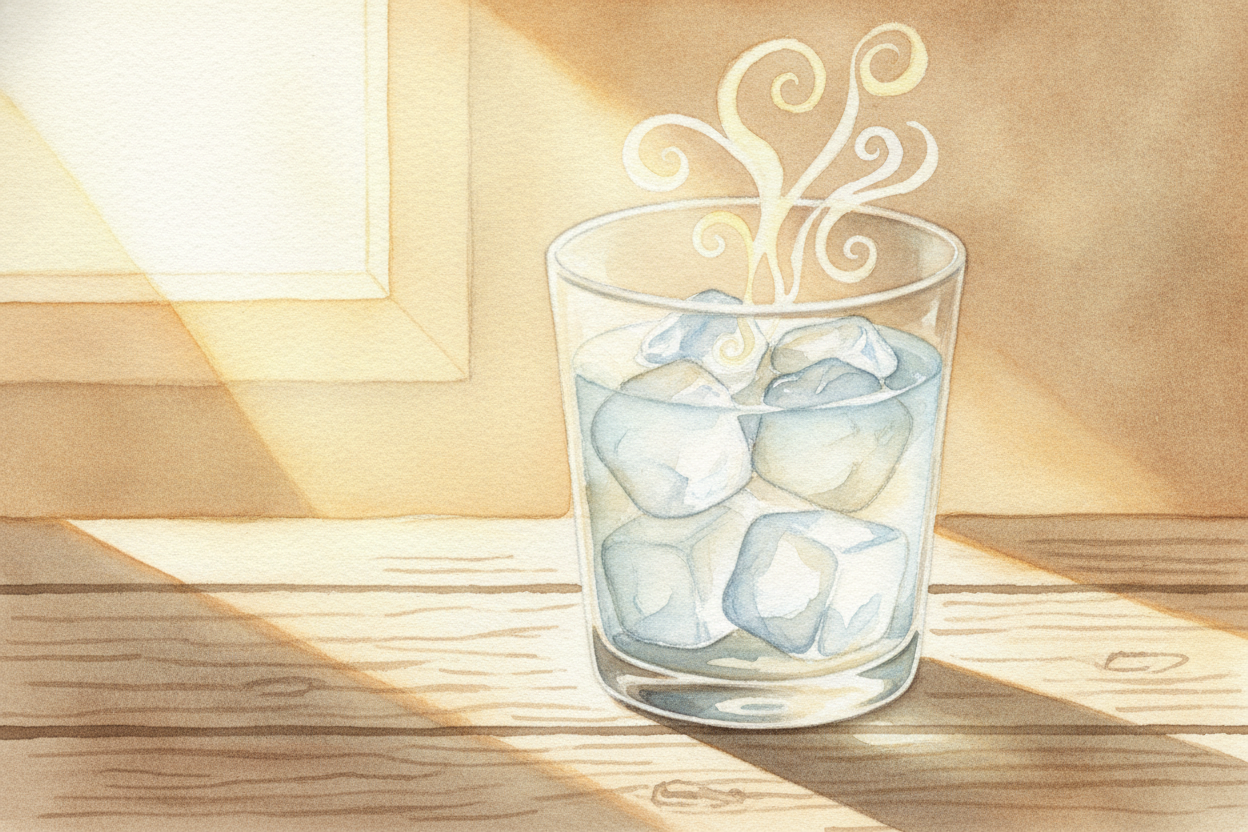 Look at a glass of water with ice and steam curling off the top, and you're staring at the **same stuff wearing three di
