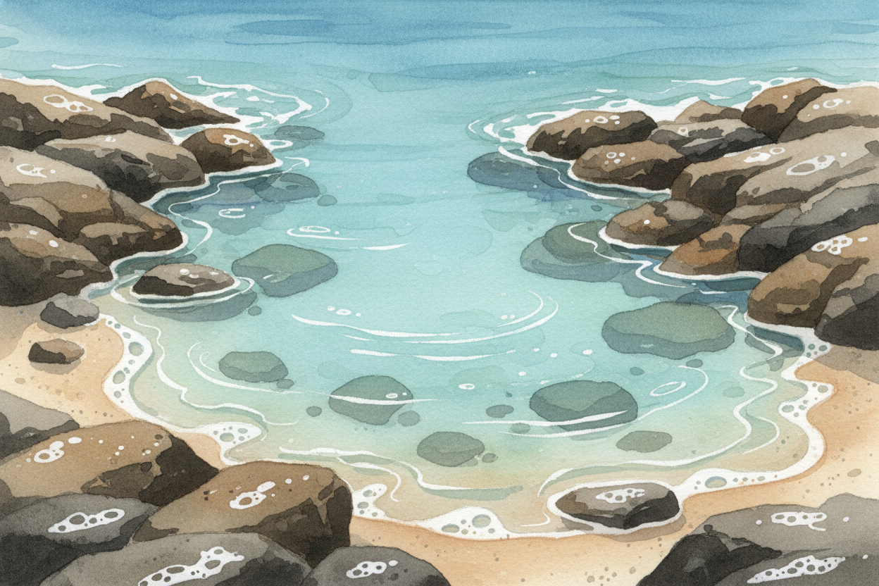Where the ocean meets the rocks, ~~something magical happens~~ **twice a day**. When the tide pulls back, it leaves behi