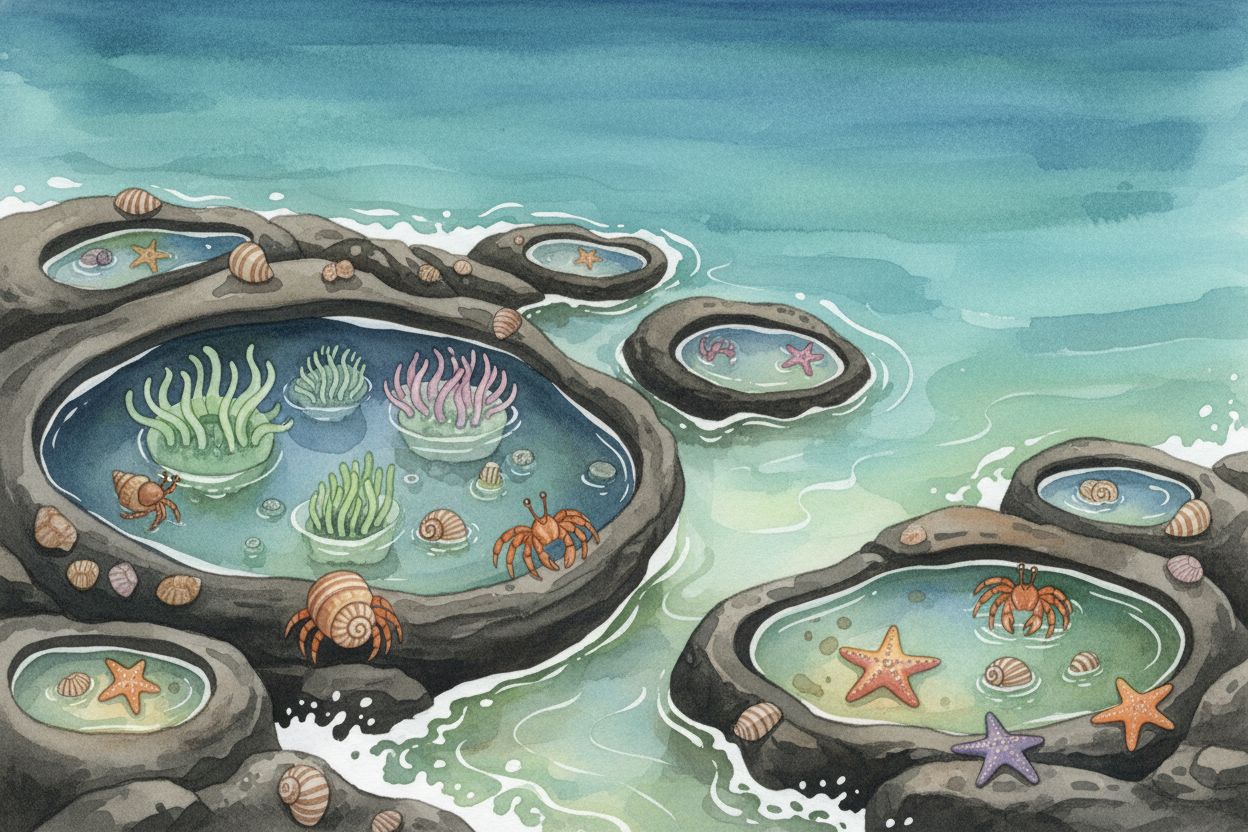 ~~Every tide pool is different~~ — some are deep and shady, some are shallow and sun-warmed, some are barely puddles. Bu