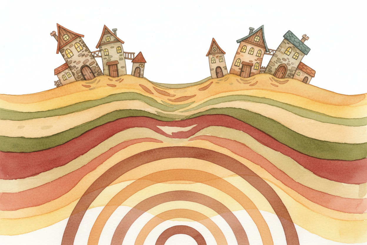 Those waves are called ++seismic waves++, and they travel fast — **several miles per second**. When they reach the surfa