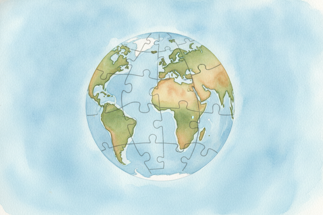 ~~Picture Earth as a giant egg that's been gently dropped.~~ The hard outer shell is cracked into enormous slabs called 