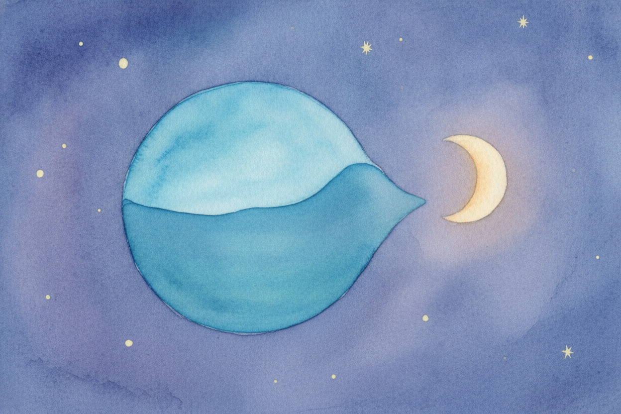 ~~비밀은 이거예요.~~ ++중력++은 가까이 있는 것을 더 세게 잡아당겨요. ++달을 향한 지구++ 쪽의 바다는 지구의 다른 부분보다 달에 조금 더 가까워요. 그래서 달은 그 물을 자기 쪽으로 잡아당기고, 물은 *