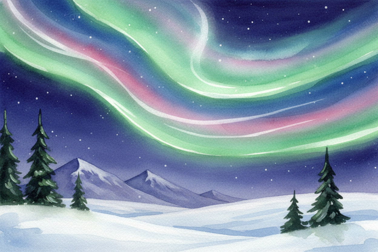 Have you ever seen a photograph of green and pink curtains shimmering across the night sky near the North Pole? Those ar
