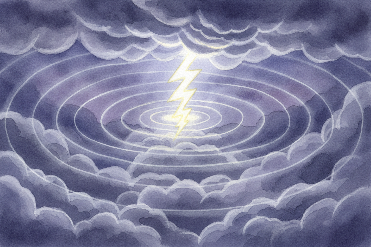 That sudden push of air slams into the air next to it, which slams into the air next to THAT — a **big shove rippling ou