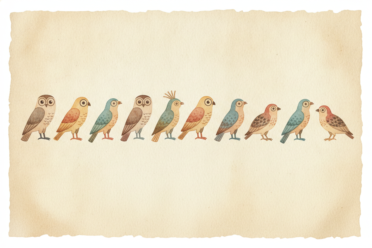 ~~So how do you know which way to read?~~ The creatures show you. Birds, people, and animals always face the start of th