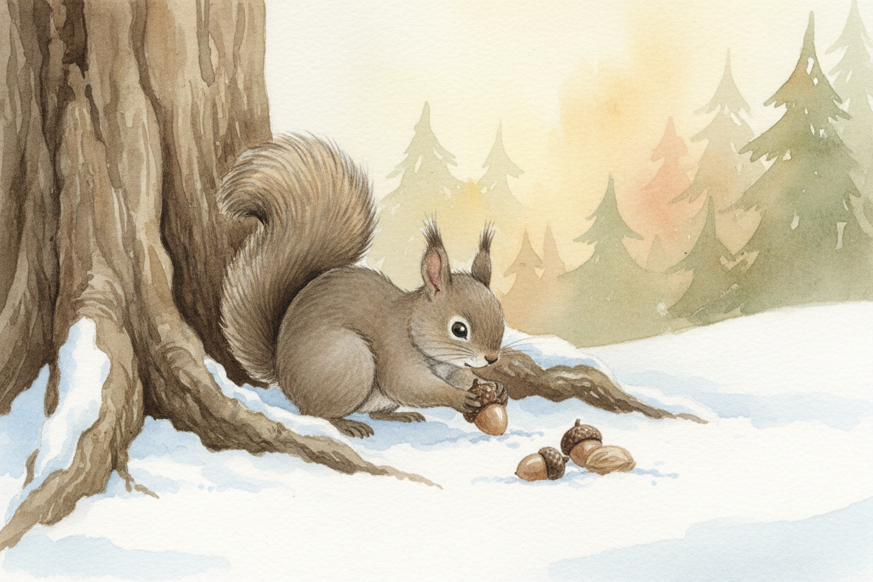~~And the ones who stay still~~ need a **winter pantry**. Squirrels are the great planners, *burying nuts all autumn* so