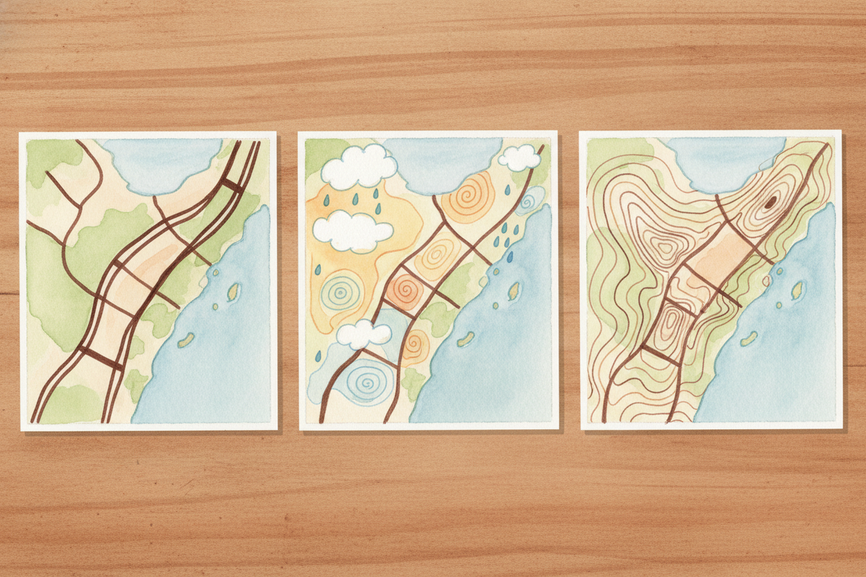 Of course, they can't draw everything. If a mapmaker tried to show every tree, every mailbox, every crack in the sidewal