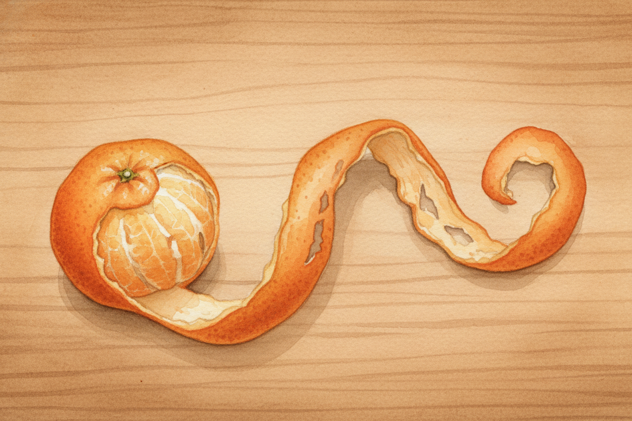 ~~But here's the tricky part:~~ Earth is round, and paper is flat. **You can't peel an orange and lay the skin flat with