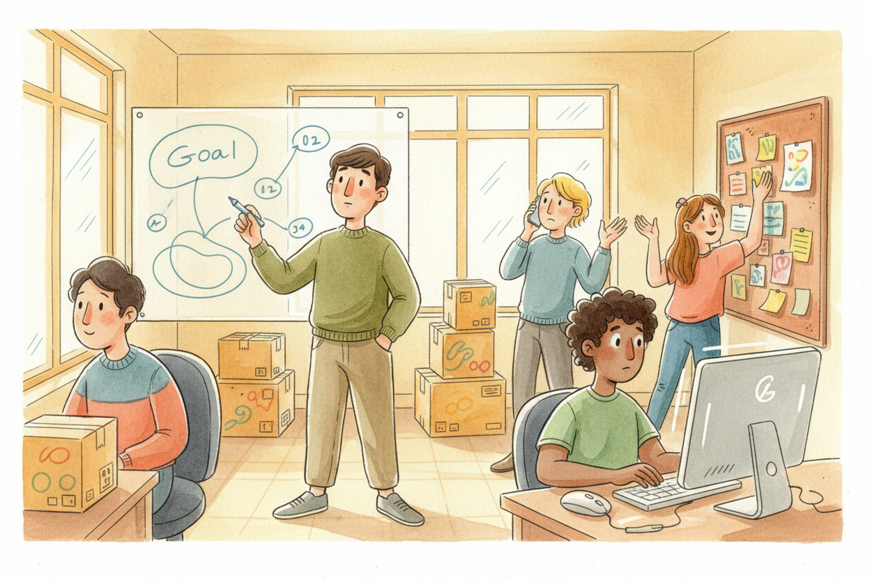 As the thing grows, the entrepreneur's job changes. Early on, they **do everything** — *code, customer service, accounti