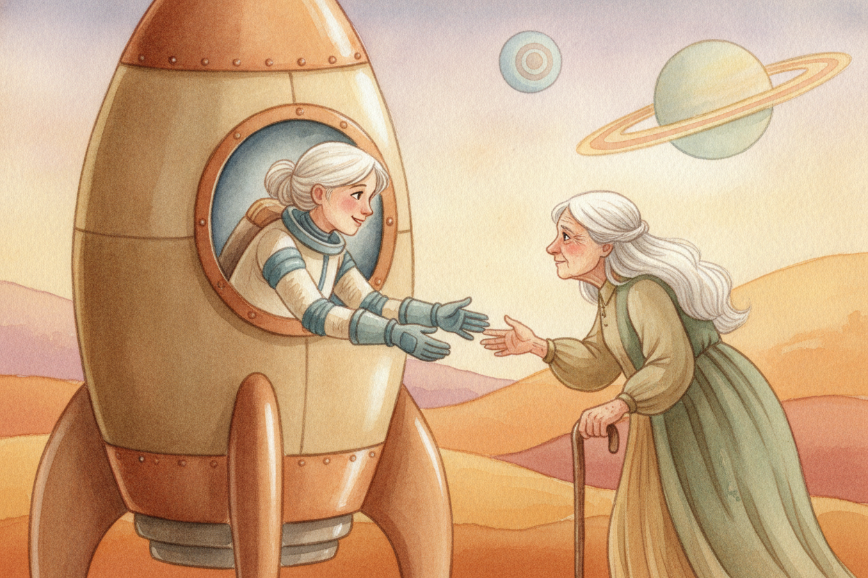 Now ~~picture two twins~~. One stays home; the other rockets off near the speed of light, loops around a distant star, a