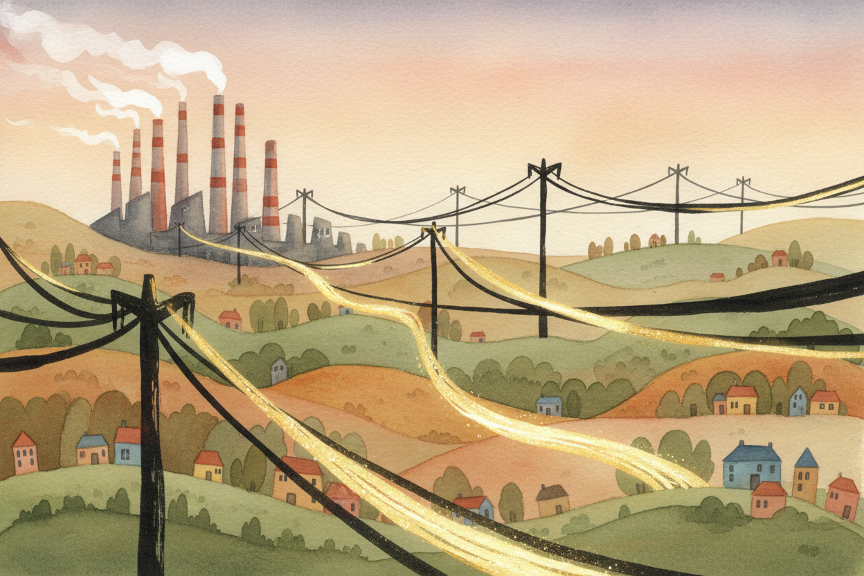 Electricity flows to your house through thick wires, **like water flowing through pipes**. A power plant miles away make