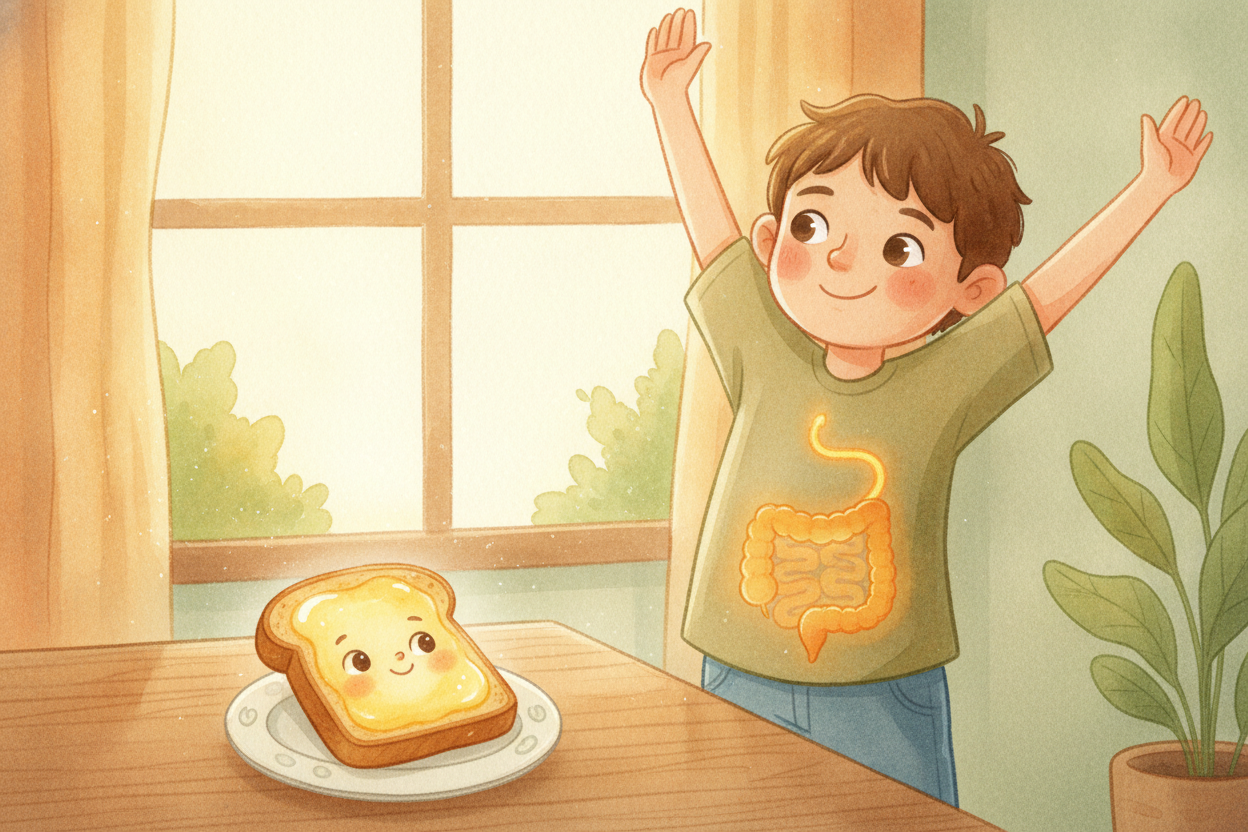 So one humble bite of toast got ~~chewed, squeezed, dissolved, harvested, and recycled~~ — feeding your muscles, your br