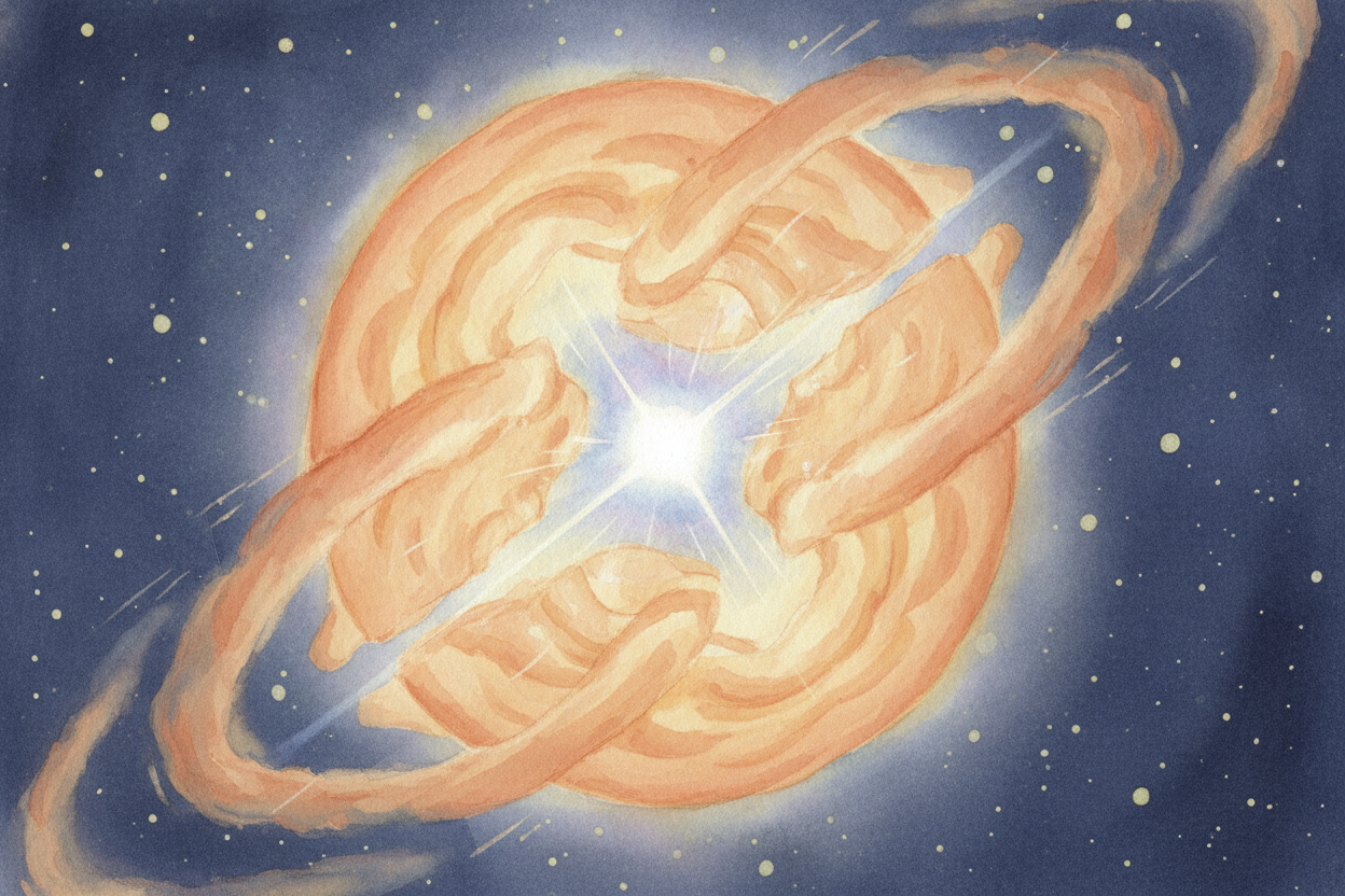 A black hole is what happens when you **squeeze matter to a ridiculous extreme**. Often it begins when a giant star ~~ru