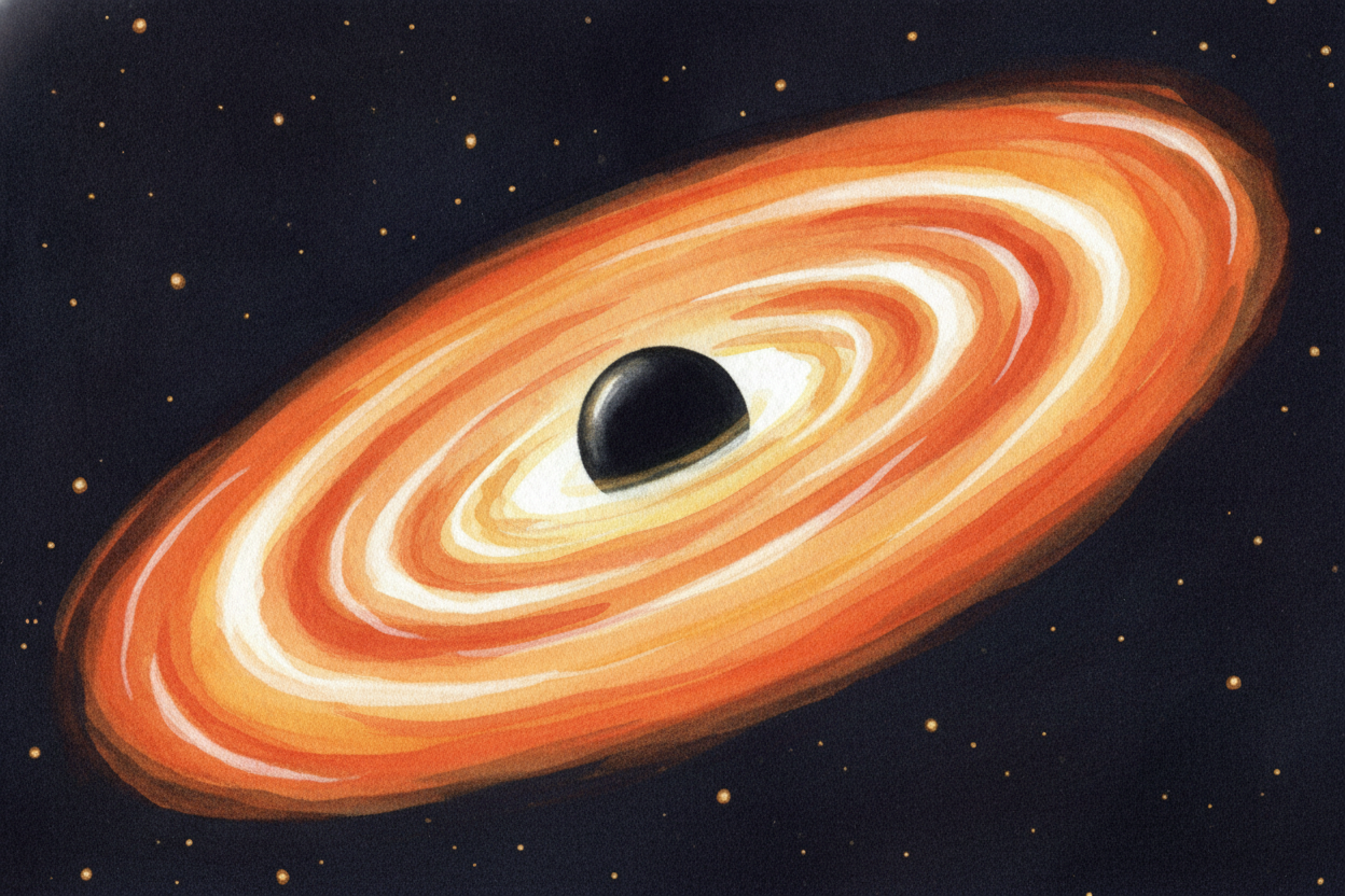 ~~But black holes aren't invisible troublemakers.~~ Gas and dust spiraling toward one get squeezed and heated until they