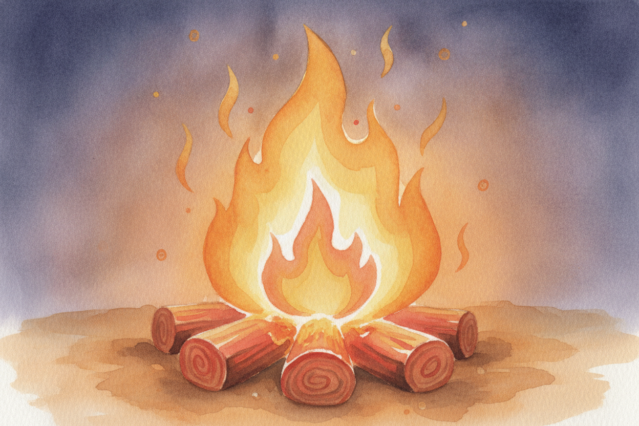 Some reactions creep along like rust over months. Others ~~go off in a blink~~. When wood burns, its molecules **race to