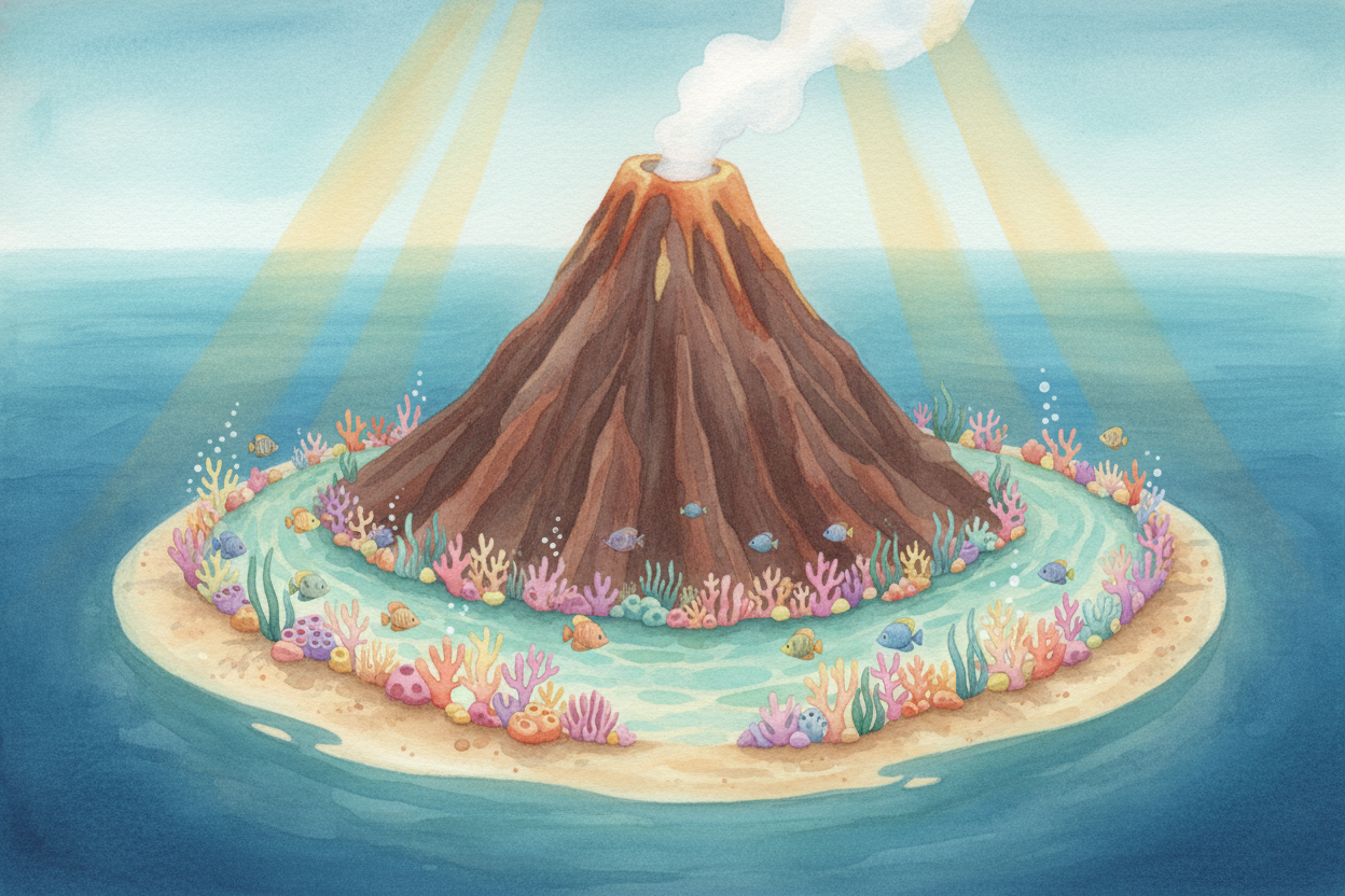 ~~The secret is:~~ there used to be an island there. A volcanic island, **born from an undersea eruption**, rose above t