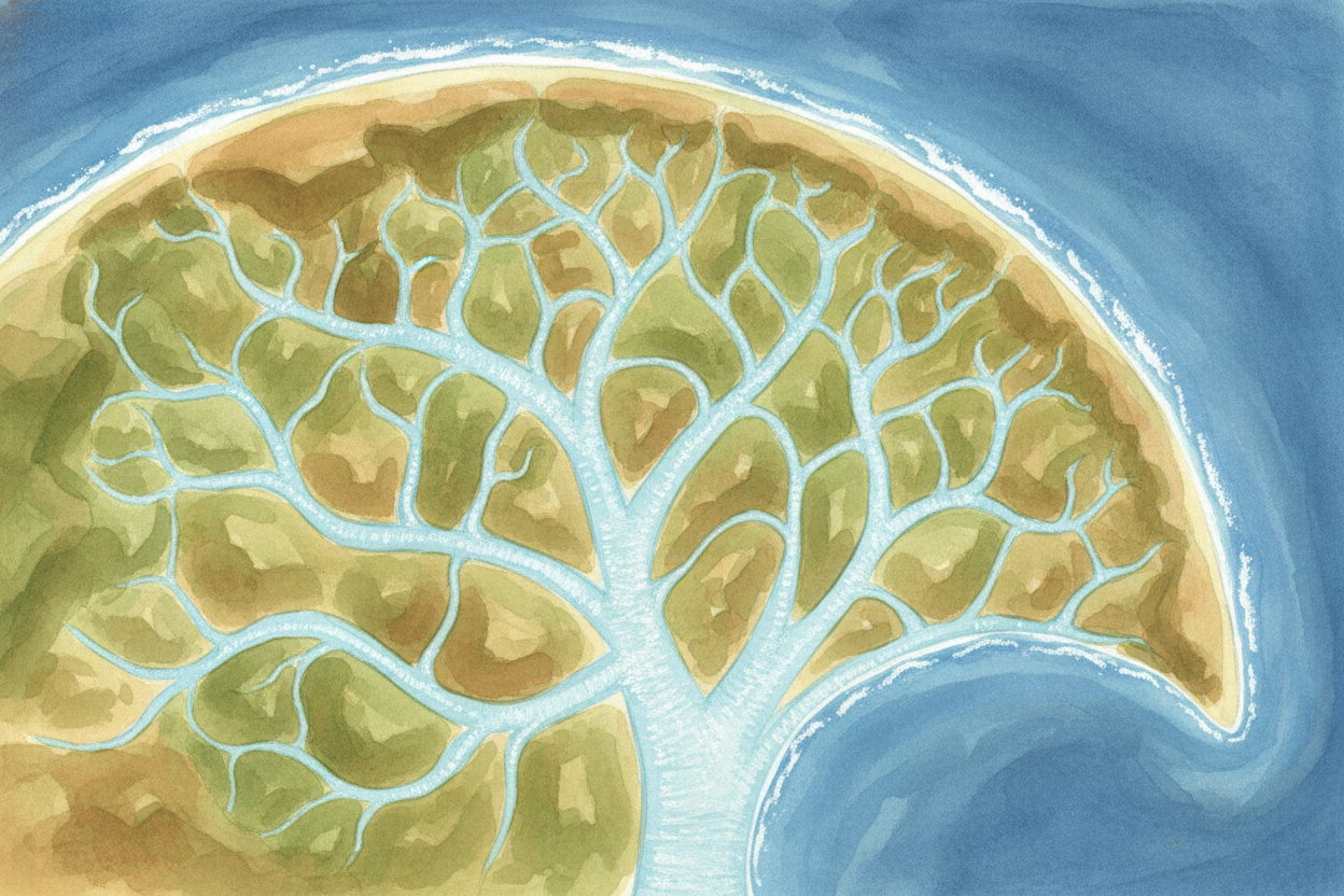 From space, deltas look like **fans, or bird feet, or veins in a leaf**. The ++Nile Delta++ in ++Egypt++ is a perfect tr